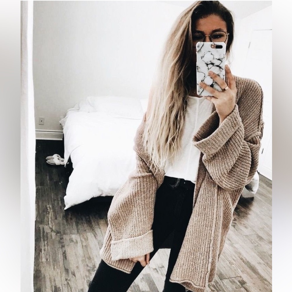 Free people knitted chunky cardigan sweater